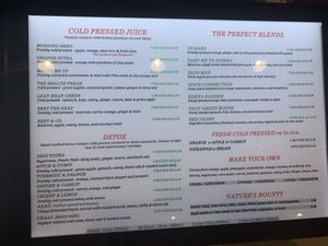 Menu  at Juice Veda in Greensborough