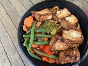 Noodle bowl with Marinated Tofu  at Tuk Tuk Eatery in San Diego