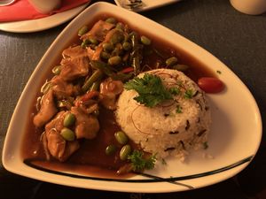 Seitan “chicken” teriyaki bowl  at Café Winuwuk in Bad Harzburg