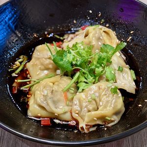 Sichuan Spicy Wontons in Chili Oil at Lotus Café 蓮心食坊 - Hougang in Northeast Singapore