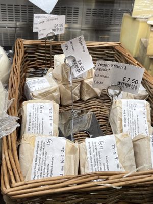 Homemade vegan cheeses  at Macknade in Faversham