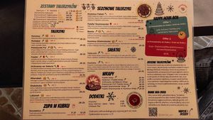 Menu. Dishes at Talerzyki in Wroclaw