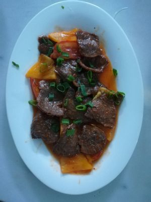 beef with pineapple chili and lemon grass  at Thanh Lieu in Hue