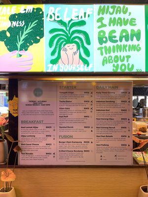 Menu - but it gets updated regularly so check their social media for the latest one.  at Hijau - 绿 in Kuala Lumpur