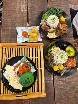 Nasi Lemak, Nasi Padang, tofu and the burger at Hijau - 绿 in Kuala Lumpur