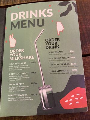 Shakes Menu  at Hijau - 绿 in Kuala Lumpur