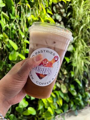 Vanilla Bean Cold foam Cold brew with oat milk   at Val's Bakery in Dayton