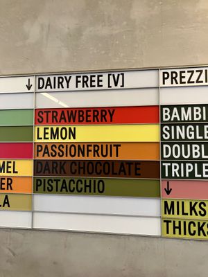Vegan flavors (watch out cause they also have a dairy pistachio flavor) at Piccolina Gelateria in Melbourne