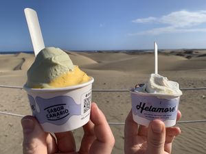 a nice reward after a walk in the dunes  at Helamore in Gran Canaria