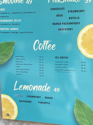 Speisekarte 2/2  at Pozzetti Gelato in Gothenburg