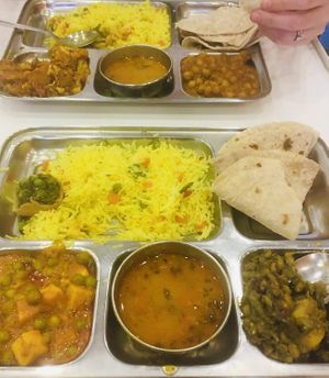 1x vegetarian & 1x vegan thali  at RK Dining in Preston