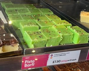 Pistachio Barfi. Delicious! It’s vegetarian. at RK Dining in Preston