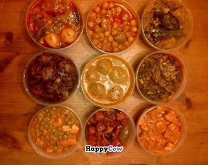 9 types of vegetarian dishes at RK Sweets at RK Dining in Preston