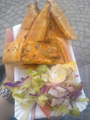 Pide with leek (nice, but could have been more savoury) at Köstlich Vegan in Tubingen