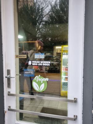 Front door at Köstlich Vegan in Tubingen