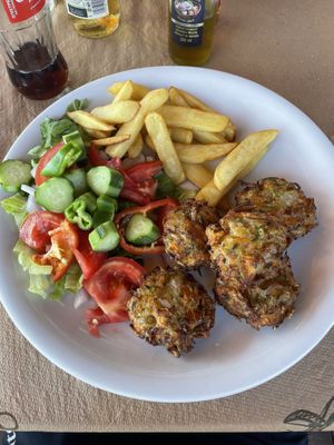 Vegetable patties  at Rouvelas in Corfu