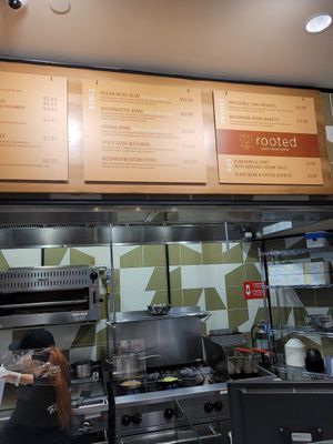 Menu at Rooted Plant-based Plates at Bristol Farms in Irvine