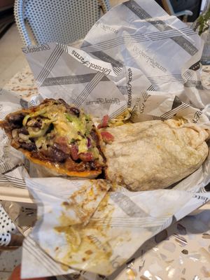 Mushroom black bean burrito. Also comes in a bowl at Rooted Plant-based Plates at Bristol Farms in Irvine