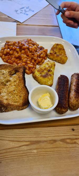 Cooked breakfast (minus the mushrooms) at Vigour & Virtue in Buxton