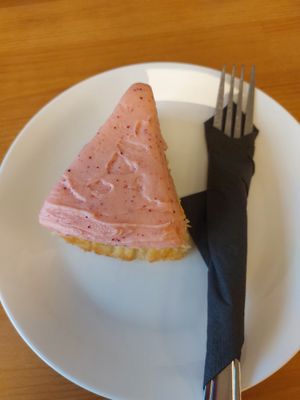 Cherry and vanilla cake at Vigour & Virtue in Buxton