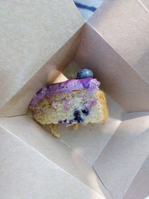 Blueberry muffin cake at Vigour & Virtue in Buxton