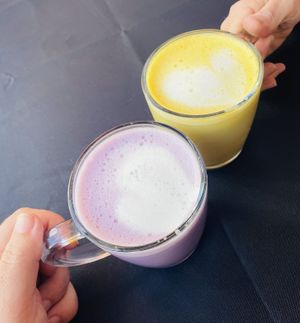 Lovely the tea gang latte options  at Vigour & Virtue in Buxton