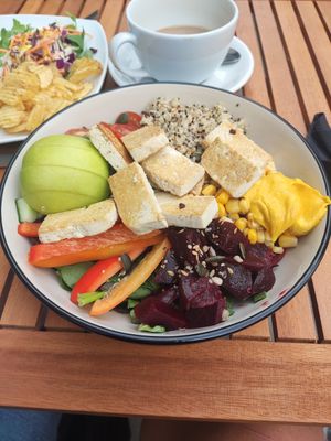 Tofu salad bowl at Vigour & Virtue in Buxton