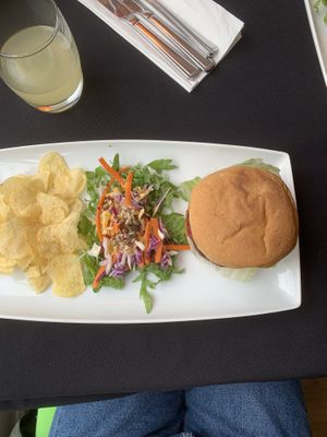 Beetroot burger  at Vigour & Virtue in Buxton