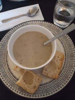 The other food looked fantastic too. I just got carried away eating it rather than photographing it...This was delicious mushroom soup with coconut milk and thyme. at Vigour & Virtue in Buxton