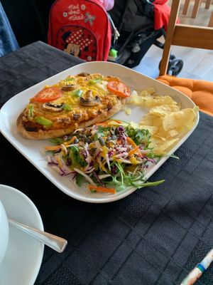 Naan bread pizza  at Vigour & Virtue in Buxton