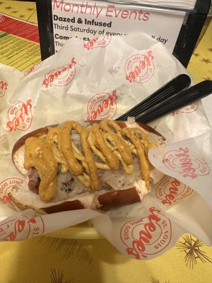 Captain beyond dog  at Steve's Hot Dogs in St Louis