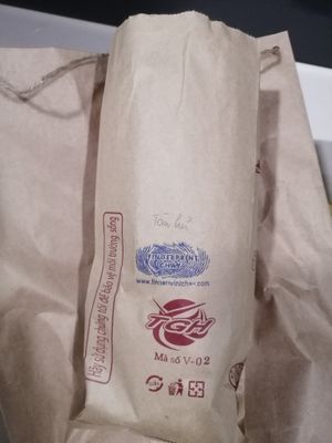 packaging for sandwiches. at Fingerprint Chay in Ho Chi Minh City