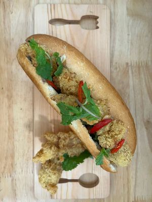 Banh mi fried mushroom  at Fingerprint Chay in Ho Chi Minh City