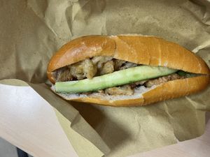 Fried mushroom banh mi  at Fingerprint Chay in Ho Chi Minh City