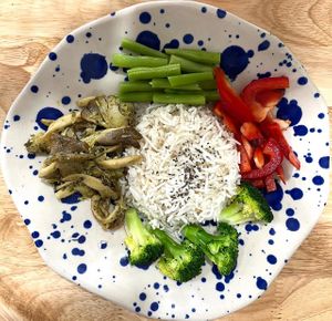 Lemongrass mushrooms basmati rice at Fingerprint Chay in Ho Chi Minh City