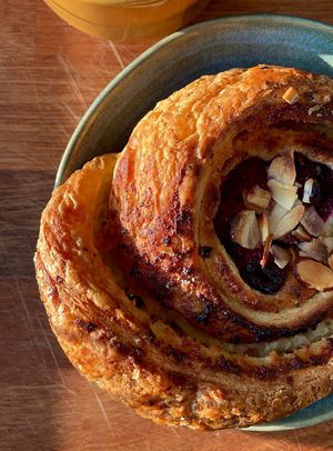 Vegan Raspberry pastry  at Lagkagehuset in Copenhagen