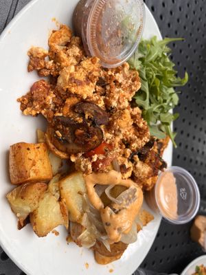 Vegan burrito without tortilla, with vegan chorizo, gluten-free   at LYFE Kitchen in Chicago