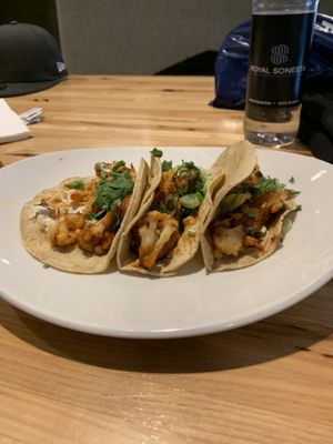 Buffalo cauliflower tacos   at LYFE Kitchen in Chicago