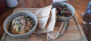 Hummus starter at The Boathouse in Ellesmere