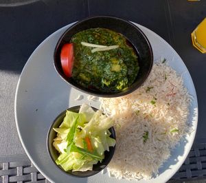 Vegan spicy spinach with potatoes  at Chai Roti in Ingolstadt