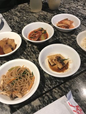 Banchan at New Shin-la Kwan in Sao Paulo