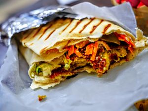 Falafel wrap at Imbiss Beirut in Stuttgart