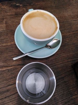 Caramel cappuccino woth oat milk at Good Eats in Hoi An