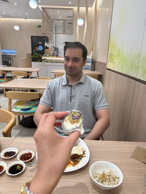 In love with him and this clear sushi  at Chin Swee Vegeciting in Kuala Lumpur