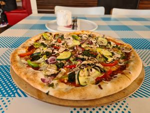 Self created veggie pizza at Da Grasso in Swinoujscie