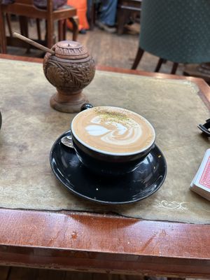 pistachio rose oat latte   at Ottoman Coffeehouse in Glasgow