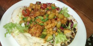 Vegan 'schwarma' which was actually chickpeas and pakora etc at Ottoman Coffeehouse in Glasgow