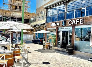 Front and outdoor seating  at Mina in Acre