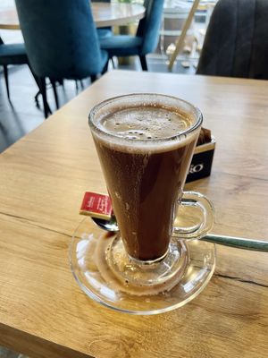 Hot chocolate with almond milk  at Mina in Acre