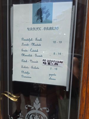 Achtung! Neue Öffnungszeiten! at Art Kuha Odeon in Izola